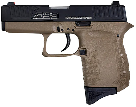 [810035752597] Diamondback DB0200P061 DB9 Gen4 Micro-Compact Frame 9mm Luger 6+1, 3.10" Stainless Steel Barrel, Black Nitride Serrated Stainless Steel Slide, Flat Dark Earth Polymer Frame  &  Grip