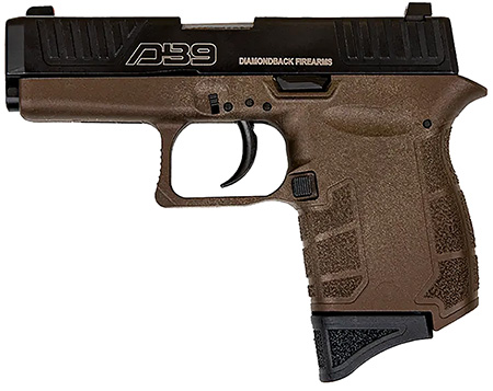 [810035752610] Diamondback DB0200P071 DB9 Gen4 Micro-Compact Frame 9mm Luger 6+1, 3.10" Stainless Steel Barrel, Black Nitride Serrated Stainless Steel Slide, Midnight Bronze Polymer Frame  &  Grip