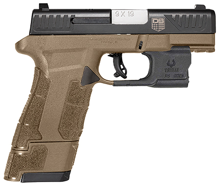[810035752672] Diamondback DB0301P061 DBAM29 Sub-Compact 9mm Luger 3.50" 17+1 Flat Dark Earth Black Nitride Stainless Steel Slide Black Polymer Grip with Viridian Laser  &  Holster