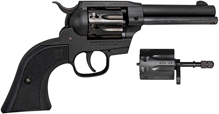[810035752450] Diamondback DB0500A001 Sidekick  22 LR/22 WMR 9 Shot, 4.50" Black Cerakote Steel Barrel  &  Cylinder, Black Cerakote Zinc Alloy Frame Black Checkered Grips, Hammer Safety, Exposed Hammer