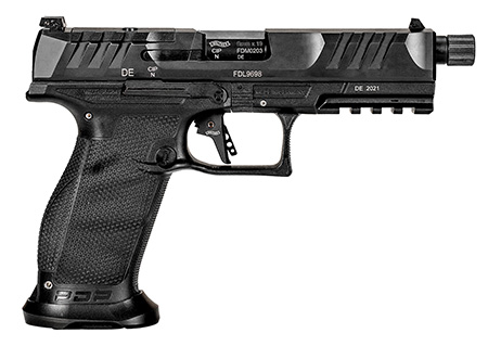 [723364216152] Walther Arms 2842521 PDP Pro SD 9mm Luger 18+1 5.10" Threaded Barrel, Black, Optic Cut/Serrated Slide, Polymer Frame with Pic. Rail, Performance Duty Grip, Flared Magwell