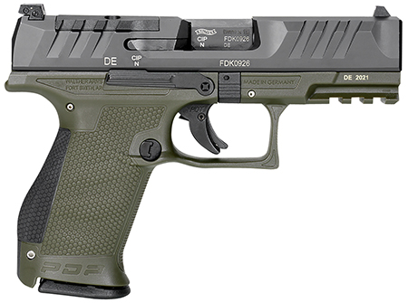 [723364227059] Walther Arms 2858428 PDP Compact Optic Ready 9mm Luger 4" 15+1 Black Steel Slide Performance Duty Textured  Polymer Grip