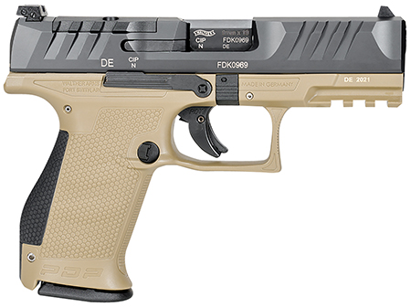 [723364227066] Walther Arms 2858444 PDP Compact Optic Ready 9mm Luger 4" 15+1 Black Steel Slide Performance Duty Textured  Polymer Grip