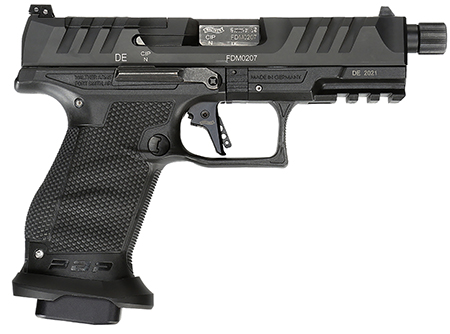[723364220319] Walther Arms 2858151 PDP Compact Pro 9mm Luger 4.60" 10+1 Threaded Barrel Flared Magwell Black Steel Slide with Front Serrations  &  Optics Cut Performance Duty Textured Black Polymer Grip
