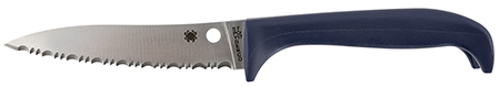 [716104700608] Spyderco K20SPR Counter Puppy  3.48" Fixed Serrated 7Cr17MoV SS Blade Purple Plastic Handle