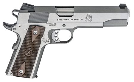 [706397943585] Springfield Armory PX9420S 1911 Garrison 45 ACP 7+1 5" Stainless Match Grade Steel Barrel, Serrated Stainless Steel Slide, Stainless Steel Frame w/Beavertail, Thin-Line Wood Grip
