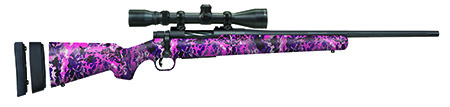 [015813281454] Mossberg 28145 Patriot Super Bantam 308 Win Caliber with 5+1 Capacity, 20" Fluted Barrel, Matte Blued Metal Finish  &  Muddy Girl Wild Synthetic Stock Right Hand (Youth) Includes 3-9x40mm Scope