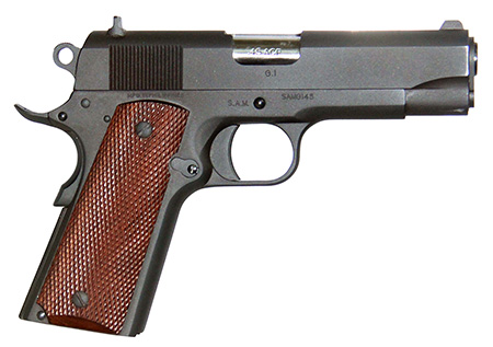[850030381248] Global Defense GDG1BK45425 GI  45 ACP 8+1 4.25" Barrel, Overall Mil-Spec Matte Black Finish Steel, Serrated Slide, Textured Wood Grip, Grip Safety Includes Magazine