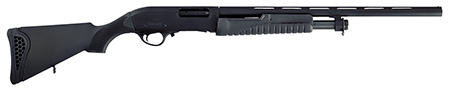 [817461014688] Escort HEFH2022051Y Field Hunter  Youth 20 Gauge Pump 3" 4+1 22" Black Chrome Vent Rib Barrel, Black Anodized Grooved Aluminum Receiver, Fixed Black Synthetic Stock, Right Hand