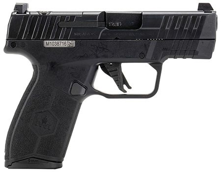 [818004023136] IWI US M9SLIM13NS MASADA Slim 9mm Luger 13+1 (2) 3.40", Black, Picatinny Rail Frame, Serrated Optic Cut Slide, Flat Trigger, Night Sights