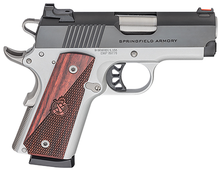 [706397937690] Springfield Armory PX9123L 1911 Ronin EMP 9mm Luger 9+1 3" Stainless Match Grade Bull Steel Barrel, Blued Serrated Carbon Steel Slide, Satin Cerakote Aluminum Frame w/Beavertail, Textured Wood Grip