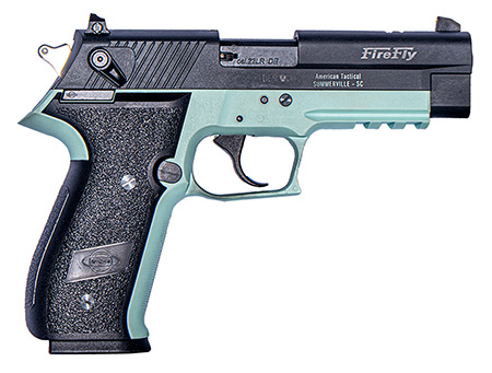 [819644027560] GSG GERG2210FFM FireFly  22 LR 10+1 4" Black Serrated Slide, Mint Zinc Alloy w/Accessory Rail Frame, Black Polymer Grip