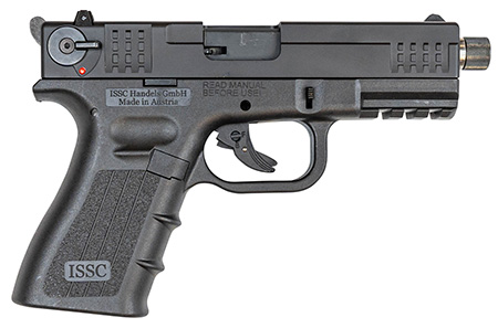 [689585855702] ISSC 111010 M22 Gen 2 22 LR 10+1 4.10" Threaded Barrel, Front  &  Rear Serrated Steel Slide, Polymer Frame w/Picatinny Accessory Rail, Black Textured Polymer Grip