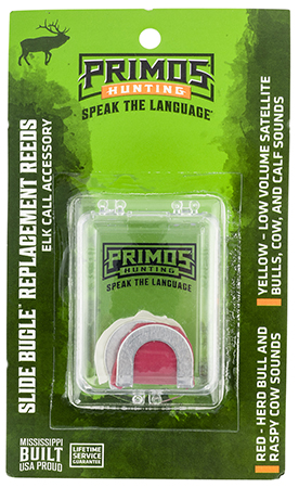 [010135002923] Primos PS932MC Slide Bugle Replacement Diaphragm Red/Yellow 2 Per Pkg