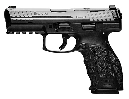 [642230263338] HK 81000732 VP9-B Optic Ready 9mm Luger 4.09" 17+1 (2) Black Steel Slide with Optics Cut Black Interchangeable Backstrap Grip (Push Button) Night Sights