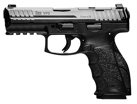 [642230263345] HK 81000733 VP9-B Optic Ready 9mm Luger 4.09" 17+1 (3) Black Steel Slide with Optics Cut Black Interchangeable Backstrap Grip (Push Button) Night Sights