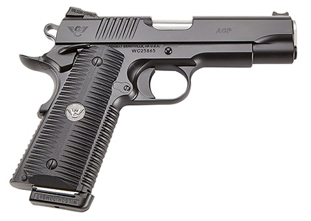 [810025501938] Wilson Combat ACPFS9A ACP Full-Size SAO 9mm Luger 5" 10+1 Black Armor-Tuff Carbon Steel Frame/Slide Black G10 Eagle Claw Grips Ambi Thumb Safety