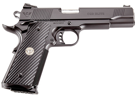 [811826029898] Wilson Combat CQBEFS45A CQB Elite 45 ACP 8+1 5" Stainless Match Grade Barrel, Black Serrated Carbon Steel Slide, Black Carbon Steel Frame w/Beavertail, Black G10 Starburst Grip