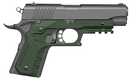 [7290018561713] Recover Tactical CC3C-03 Grip  &  Rail System  Green Polymer Picatinny for Compact 1911