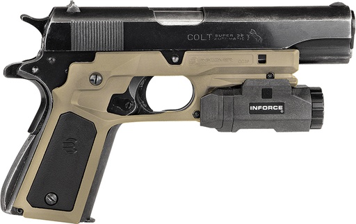 [7290016552867] Recover Tactical CC3P0201 Frame Grip  Tan Polymer Frame with Interchangeable Black  &  Tan Panels for Standard Frame 1911