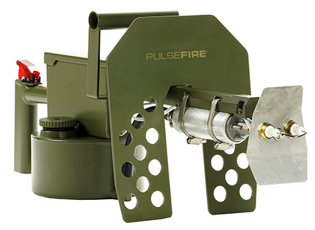 [850016429001] Exothermic Technologies PFLRT Pulsefire LRT Green Powder Coated Aluminum/Brass/Viton 25 ft Flame Range 25.70" Long Fuel Gasoline/Gasoline, Diesel Mix Includes Battery/Battery Charger