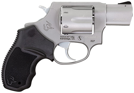 [725327627449] Taurus 232729 327  Small Frame 327 Federal Mag 6rd 2" Matte Stainless Steel Barrel, Cylinder  &  Frame, Black Finger Groove Rubber Grip, Hammer Safety