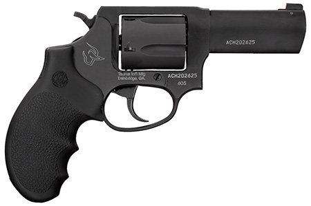 [725327935056] Taurus 260531NS 605  SA/DA 38 Speical +P or 357 Mag 5 Shot 3" Barrel, Overall Matte Black Finish Stainless Steel, Finger Grooved Black Hogue Rubber Grip, Night Front Sight