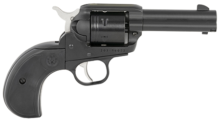 [736676020157] Ruger 2015 Wrangler  22 LR 6 Shot 3.75" Black Cerakote Steel Barrel, Black Cerakote Aluminum Frame, Black Cerakote Cylinder, Black Birdshead Grip, Exposed Hammer