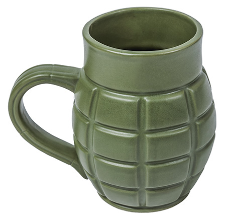 [810112981421] Caliber Gourmet CBGM1043 Caliber Gourmet Grenade Mug Green Ceramic Grenade
