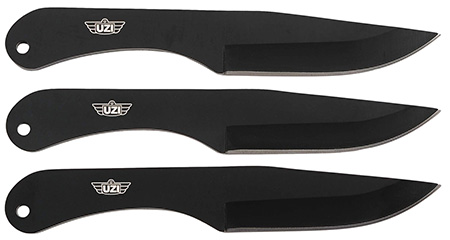 [024718510279] Uzi Accessories UZKTRW004 Throwing Knives IV Three, 8.25" Plain Black Stainless Steel