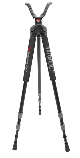 [661120418269] Bog-Pod 1100479 Havoc  Tripod made of Black Finish Aluminum with Foam Grip, Rubber Feet, 360 Degree Pan  &  22-50" Vertical Adjustment