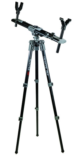 [661120418474] Bog-Pod 1100473 Fieldpod Max Tripod with Black Finish, Spike Feet, Carry Strap, Bubble Level, Independent Leg Adjustment  &  20-48" Vertical Adjustment