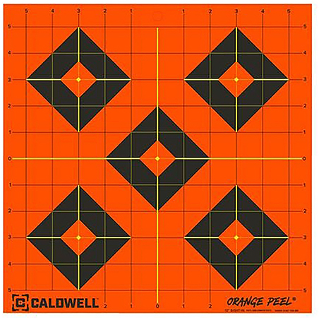 [661120652021] Caldwell 1166104 Orange Peel  Self-Adhesive Paper Black/Orange  12" Diamond 5 Pack