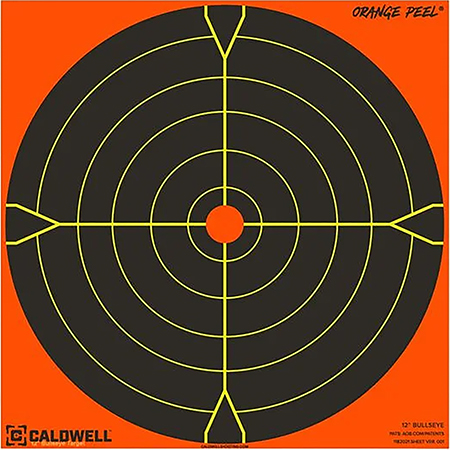 [661120652052] Caldwell 1166108 Orange Peel  Self-Adhesive Paper Black/Orange 5.50" Bullseye 25 Pack