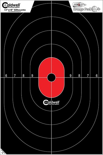 [661120652137] Caldwell 1175522 Center Mass  Silhouette Paper Black/Red 8 Pack