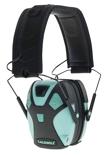 [661120075745] Caldwell 1101672 E-Max Pro 23 dB Over the Head Aqua Blue/Black Adult