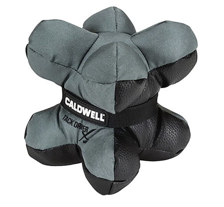 [661120075684] Caldwell 1102666 Tack Driver X Mini with Gray  &  Black Finish, Rubber Bottom, Plastic Pellet Filled, weighs 1.50 lbs  &  5.50" W x 5.50" H x 5.50" D Dimensions