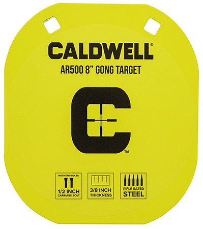 [661120079460] Caldwell 1116703 Gong  8" Yellow AR500 Steel 0.38" Thick Hanging