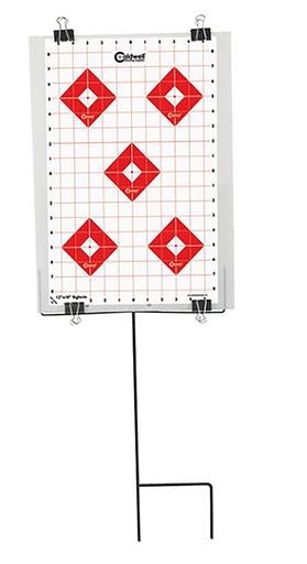 [661120100058] Caldwell 110005 Ultra Portable Target Stand Black/Red/White Steel Silhouette/Shapes Standing Includes 8 Silhouette Targets/8 Sight-In Targets