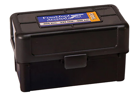 [661120413004] Frankford Arsenal 1083786 Hinge-Top Ammo Box 17/204/223Cal Black Polymer 50rd
