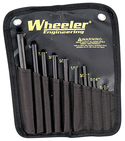 [661120109105] Wheeler 710910 Roll Pin Punch Set Starter Set Black/Yellow Steel Knurled Handle 9 Pieces