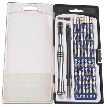 [661120640189] Wheeler 564018 Precision Micro Screwdriver Set Chrome Plated Steel Extendable Handle 58 Pieces