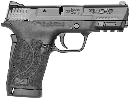 [022188887402] Smith  &  Wesson 13459 M & P M2.0 Shield EZ Micro-Compact Frame 30 Super Carry 10+1, 3.67" Black Armornite Stainless Steel Barrel  &  Serrated Slide, Matte Black Polymer Frame w/Picatinny Rail, Grip Safety