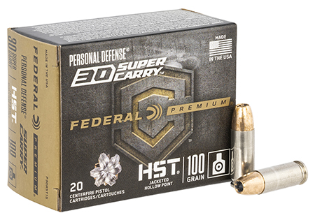 [604544669961] Federal P30HST1S Premium Personal Defense 30Super Carry 100gr HST Jacketed Hollow Point 20 Per Box/10 Case