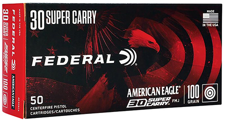 [604544678017] Federal AE30SCA American Eagle Handgun 30Super Carry 100gr Full Metal Jacket 50 Per Box/20 Case
