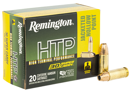 [047700487106] Remington Ammunition R20019 HTP  30SuperCarry 100gr Jacketed Hollow Point 20 Per Box/10 Case