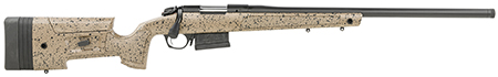 [043125015740] Bergara Rifles B14S352C B-14 HMR 6.5 Creedmoor 5+1 22" Graphite Black Cerakote Free-Floating Barrel, Black Speckled Brown Molded w/Mini-Chassis, Adjustable LOP  &  Cheek Piece Stock, Right Hand