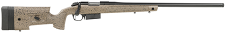 [043125015726] Bergara Rifles B14S359C B-14 HMR 6.5 PRC 3+1 24" Graphite Black Cerakote Barrel, Black Speckled Brown Molded w/Mini-Chassis, Adjustable LOP  &  Cheek Piece Stock