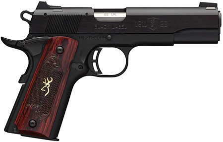 [023614443728] Browning 051851490 1911-22 Black Label Medallion Full Size Frame 22 LR 10+1, 4.25"  Target Crown Barrel, Matte Black Serrated Slide  &  Aluminum Frame w/Beavertail