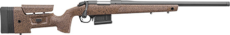 [043125016136] Bergara Rifles B14S356C B-14 HMR 450 Bushmaster 5+1 20" Graphite Black Cerakote Barrel, Black Speckled Brown Molded w/Mini-Chassis, Adjustable LOP  &  Cheek Piece Stock